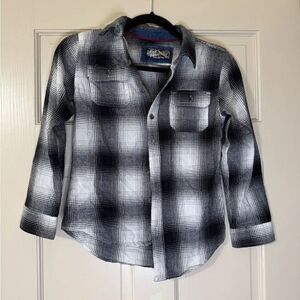 Kids Boys First Wave Collared Buttom Down Shirt Sz 10/12
